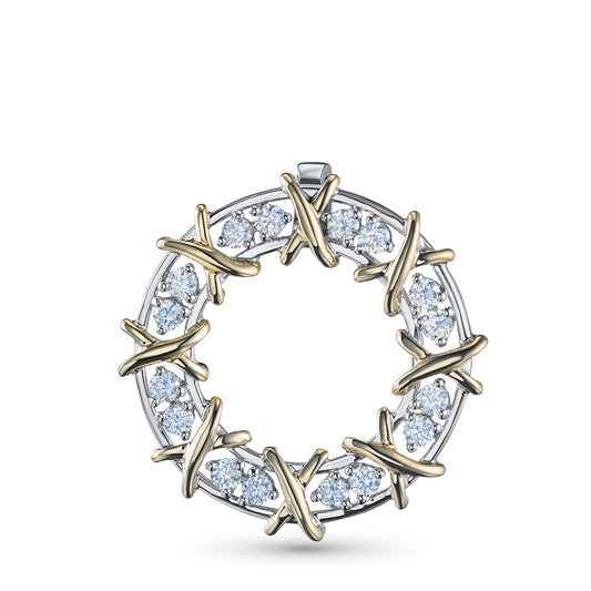 14K White-yellow Gold Pendant with Lab-Created Diamonds 0.710 CT.TW