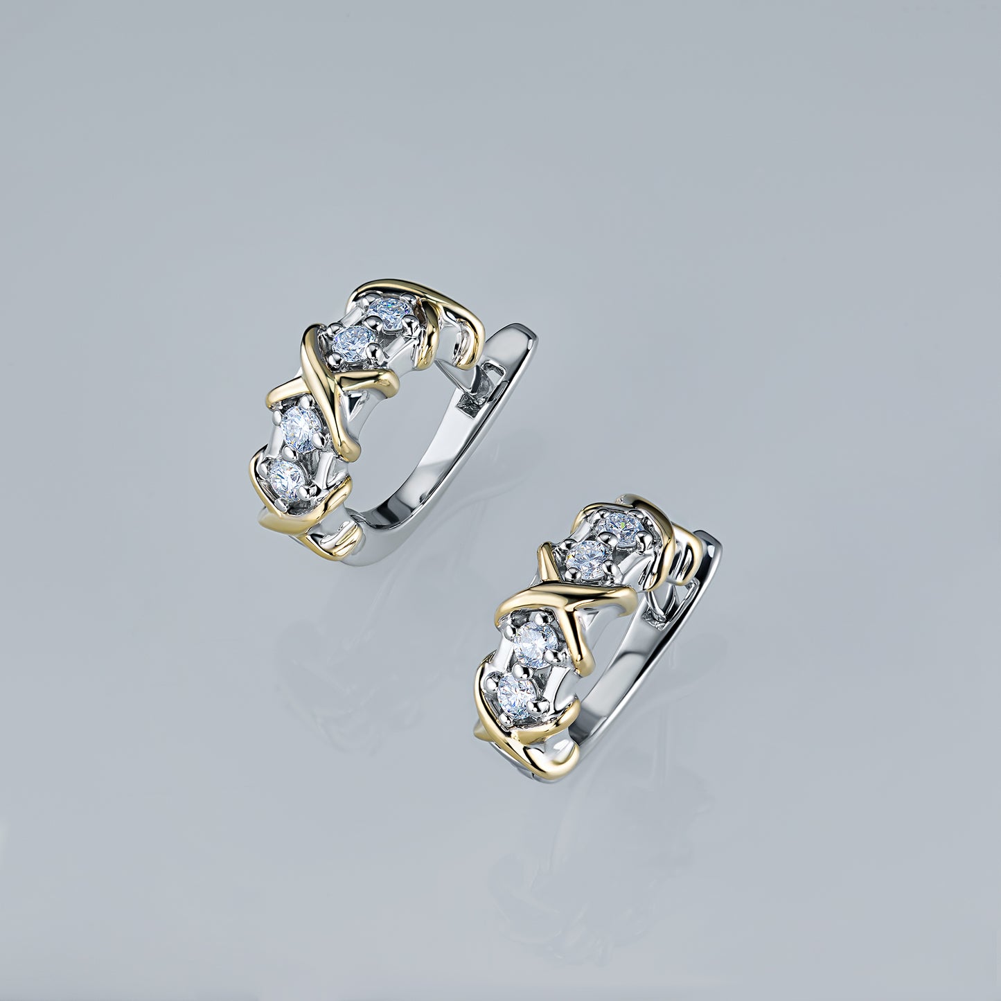 Σκουλαρίκια από λευκόχρυσο 14 καρατίων με διαμάντια κατασκευασμένα σε εργαστήριο 0,280 CT.TW 