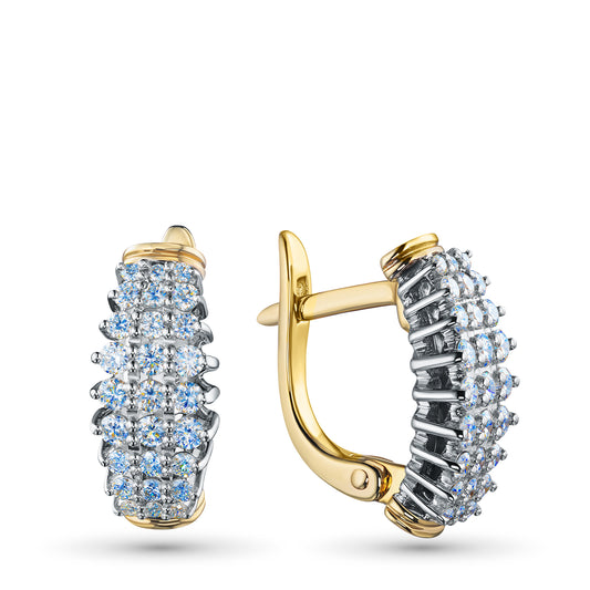 14K White-yellow Gold Earrings with Lab-Created Diamonds 0.710 CT.TW