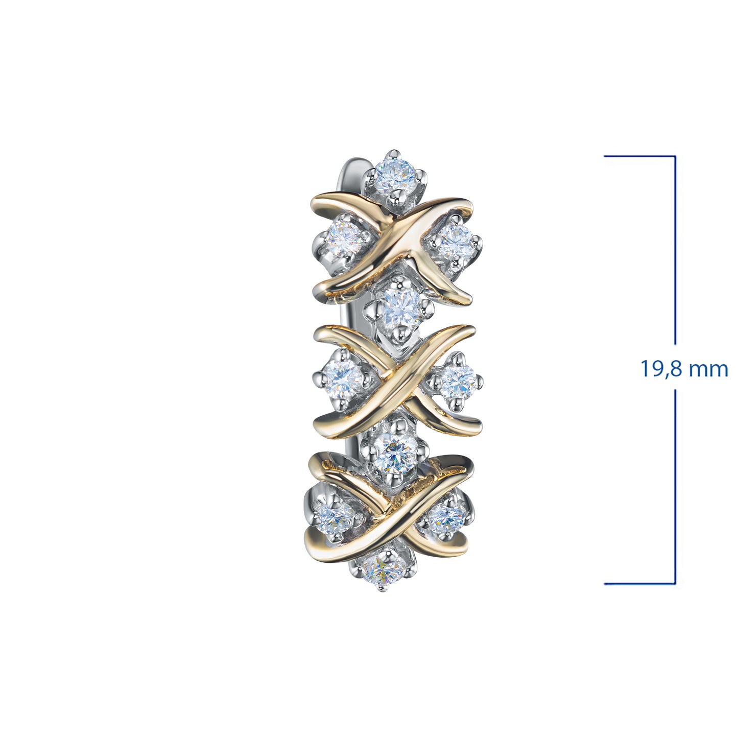 14K White-yellow Gold Earrings with Lab-Created Diamonds 0.59 CT.TW