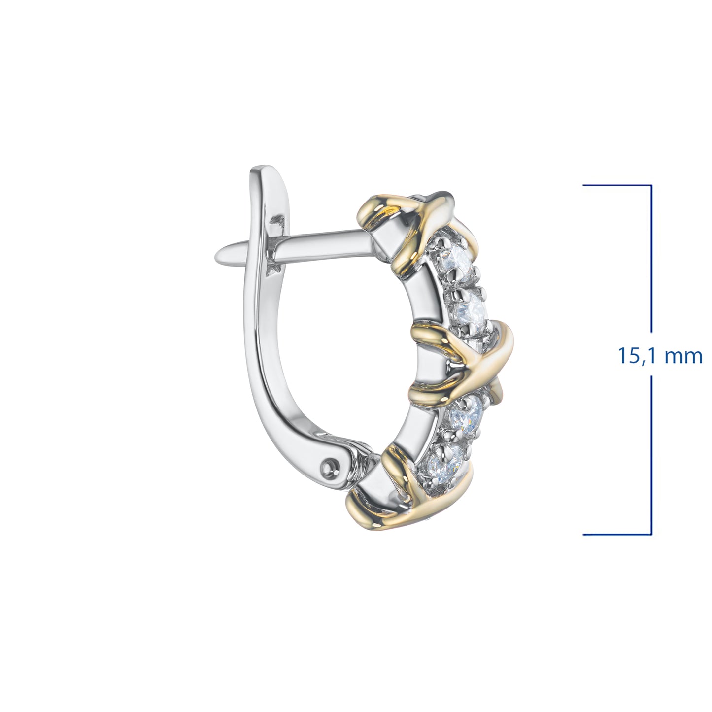 14K White-yellow Gold Earrings with Lab-Created Diamonds 0.360 CT.TW