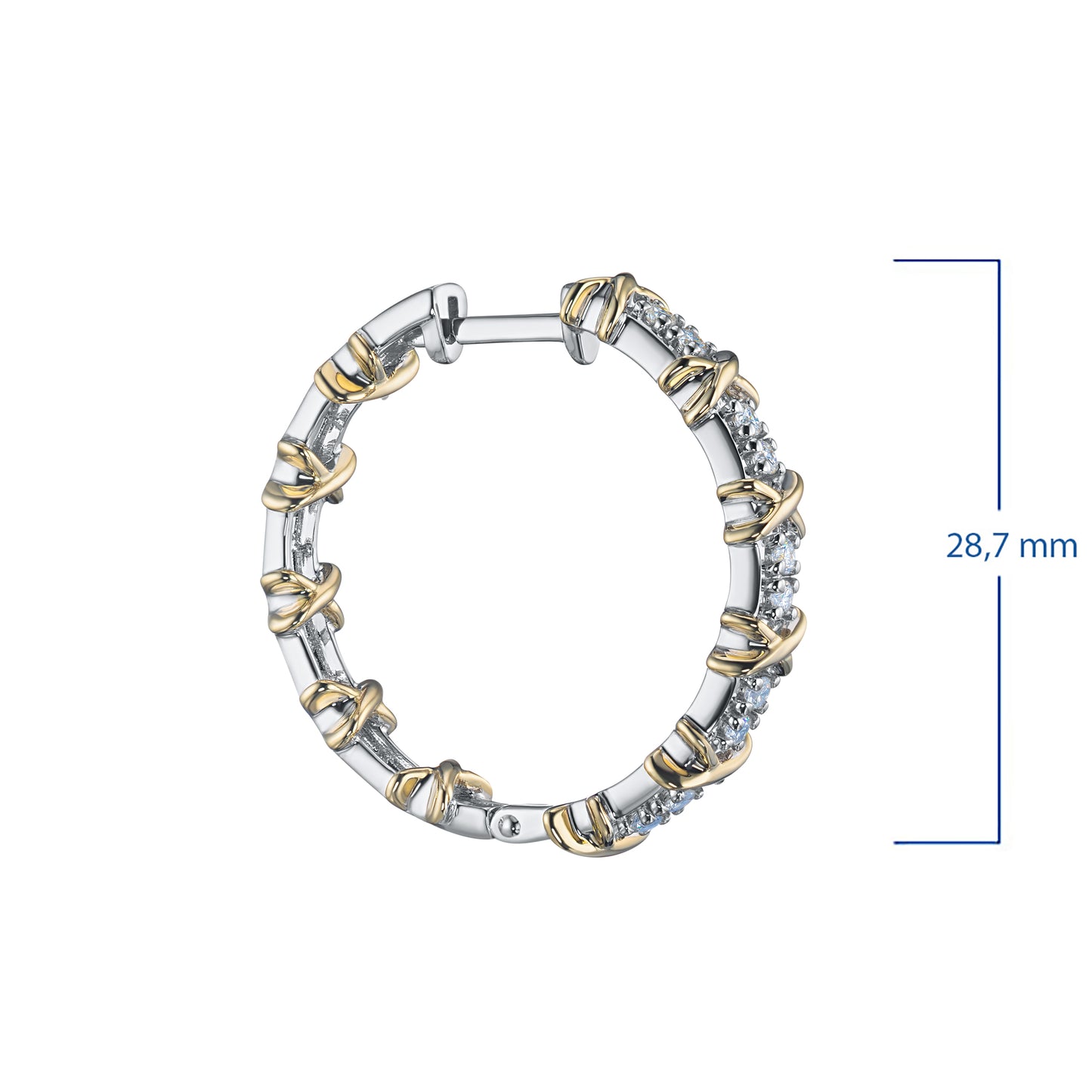 14K White-yellow Gold Earrings with Lab-Created Diamonds 0.390 CT.TW