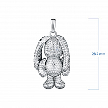 Silver pendant with grown diamonds