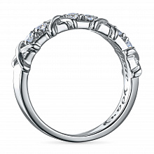Silver ring with grown diamonds