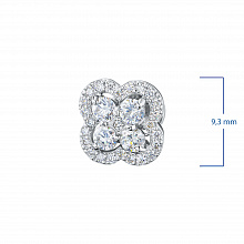 Silver stud earrings with grown diamonds