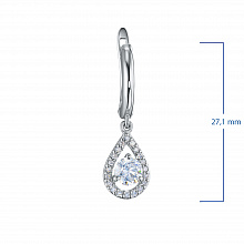 Silver earrings with grown diamonds