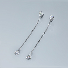 Silver stud earrings with grown diamonds