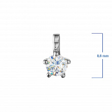 Silver pendant with grown diamond