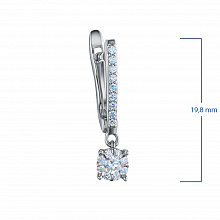 Silver earrings with grown diamonds