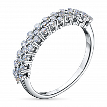 Silver ring with grown diamonds