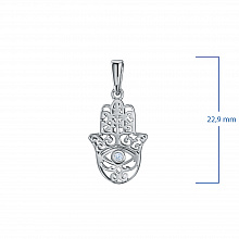 Silver pendant with grown diamond