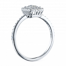 Silver ring with grown diamonds