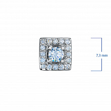 Silver stud earrings with grown diamonds