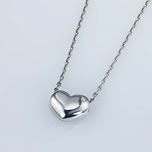 Кулон из серебра с выращенным бриллиантом