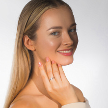 Кольцо из серебра с выращенным бриллиантом