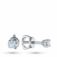Silver stud earrings with grown diamonds
