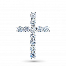 Кулон из белого золота с выращенными бриллиантами