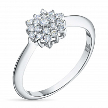 Silver ring with grown diamonds