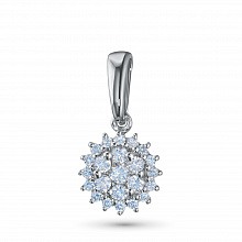 Silver pendant with grown diamonds