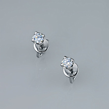 Silver stud earrings with grown diamonds