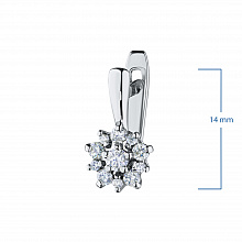 Silver earrings with grown diamonds