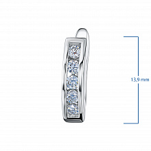 Silver earrings with grown diamonds