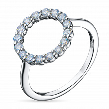 Silver ring with grown diamonds