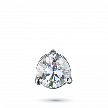 Кулон из белого золота с выращенным бриллиантом