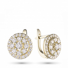 Yellow gold earrings with grown diamonds
