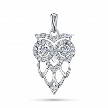 Silver pendant with grown diamonds