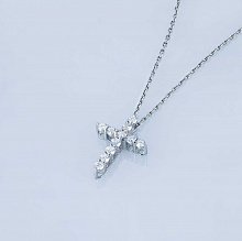 Кулон из белого золота с выращенными бриллиантами