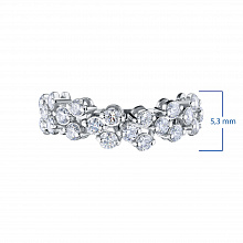 Κατασκευασμένο από λευκό χρυσό δαχτυλίδι με καλλιεργημένα διαμάντια