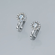 Κατασκευασμένο από ασήμι σκουλαρίκια με καλλιεργημένα διαμάντια