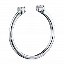 Silver ring with grown diamonds