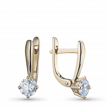 Yellow gold earrings with grown diamonds