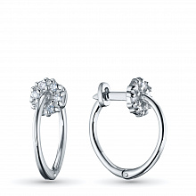 Silver earrings with grown diamonds