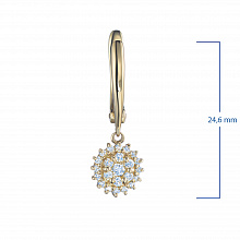 Yellow gold earrings with grown diamonds