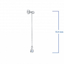 Silver stud earrings with grown diamonds