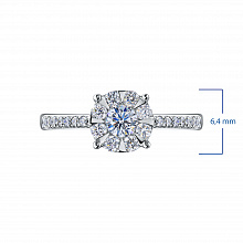 Кольцо из серебра с выращенными бриллиантами