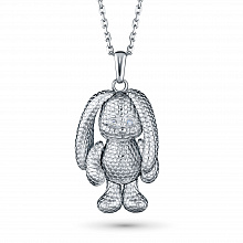 Silver pendant with grown diamonds