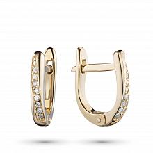 Yellow gold earrings with grown diamonds