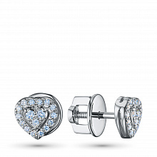 Silver stud earrings with grown diamonds