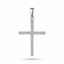 Кулон из серебра с выращенными бриллиантами