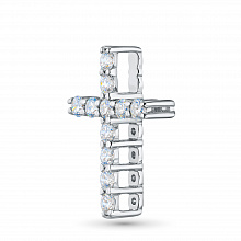 Кулон из серебра с выращенными бриллиантами