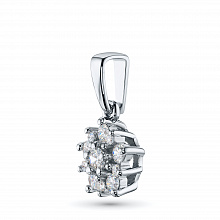 Silver pendant with grown diamonds