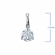 Кулон из белого золота с выращенным бриллиантом