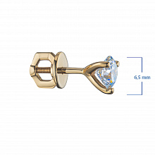 Пусеты из жёлтого золота с выращенными бриллиантами