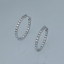 Серьги из серебра с выращенными бриллиантами