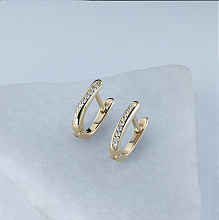 Yellow gold earrings with grown diamonds