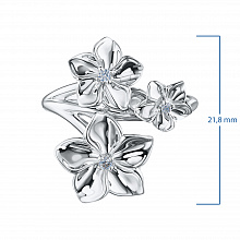 Silver ring with grown diamonds